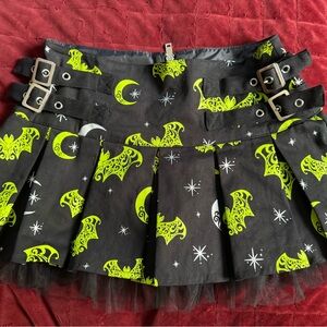Dolls Kill MOON BAT PLEATED SKIRT